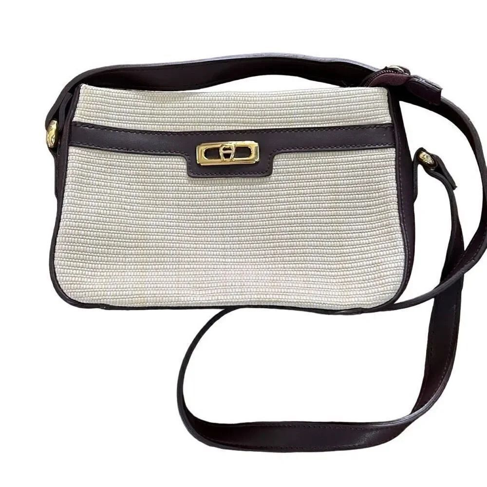 Aigner small straw crossbody bag